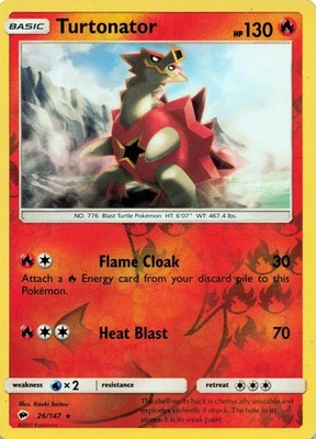 Turtonator 26/147 - REVERSE HOLO - SM - Burning Shadows - NM - Image 1 of 2