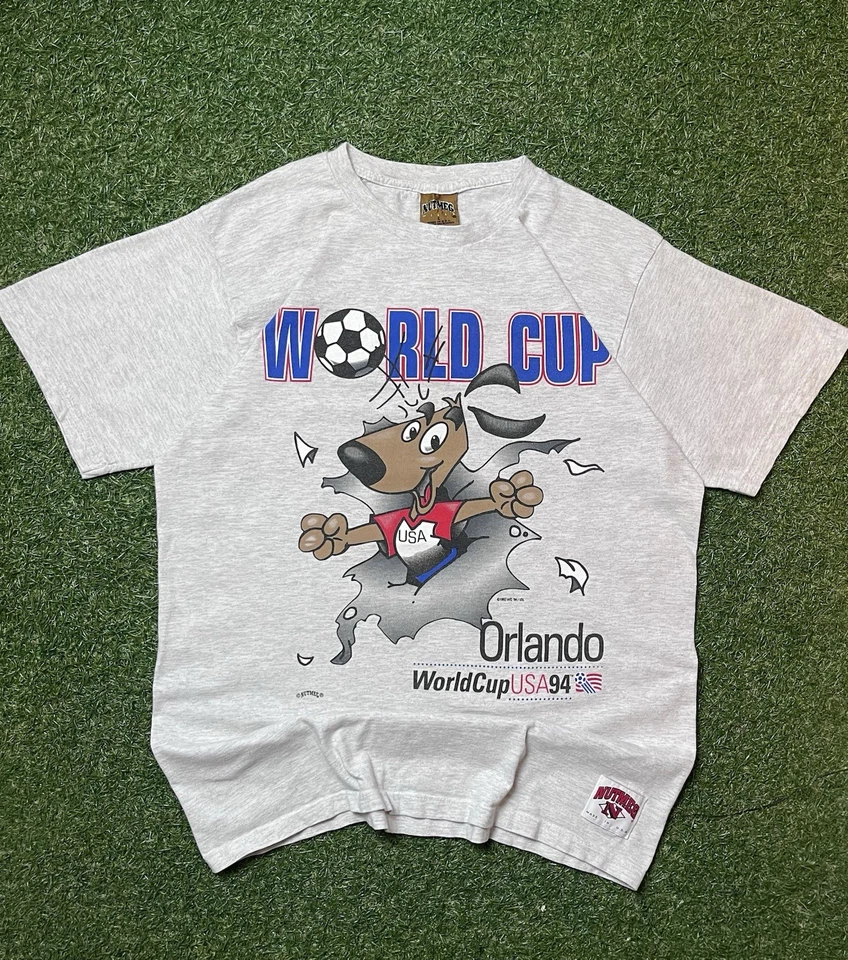 Camiseta vintage de fútbol de la Copa Mundial de 1994 nuez moscada doble cara Foto 1 de 4