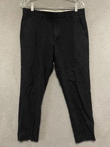 Pantalone uomo J Crew Bowery taglia 31 x 30 nero slim fit vestito chino piatto davanti - Foto 1 di 5