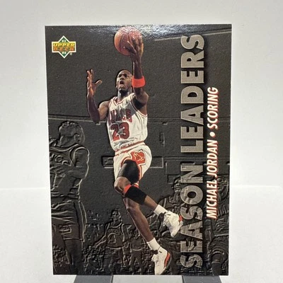 Tarjeta de baloncesto 94 UD Michael Jordan Scoring Leader #166 NBA Chicago Bulls Foto 1 de 2