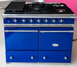 LACANCHE Cluny 100cm Dual Fuel Range Cooker in Portuguese Blue & Chrome RRP£5880 - Picture 1 of 22