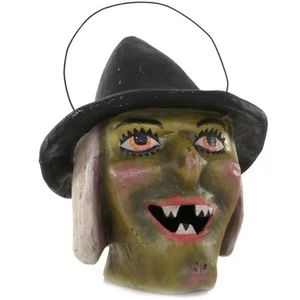 Paper Mache Haunted Witch Candy Bucket - Picture 1 of 3