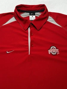 Ohio State Buckeyes Nike Dri Fit Polo Golf Shirt Size Large 22700X Athletic OSU - Picture 1 of 13