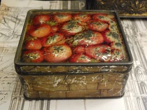 Seltene Macfarlane Lang & Co Erdbeerkorb Keksdose Termin zum König - Bild 1 von 6