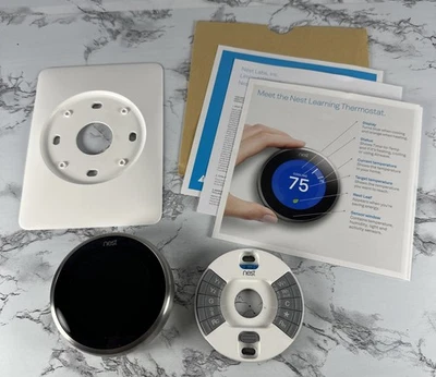 Nest Programmable Thermostat (A0013) E360129 3rd Gen Stainless Steel - Image 1 of 4