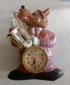 Reloj despertador raro vintage Rhythm Saxy Wolf Speak Up, probado - funciona, pero *leer* - Imagen 1 de 23