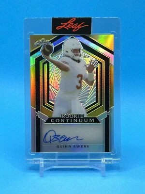 2023 Leaf Metal QUINN EWERS Rookie Continuum Gold AUTO #14/21 - TEXAS LONGHORNS - Image 1 of 2