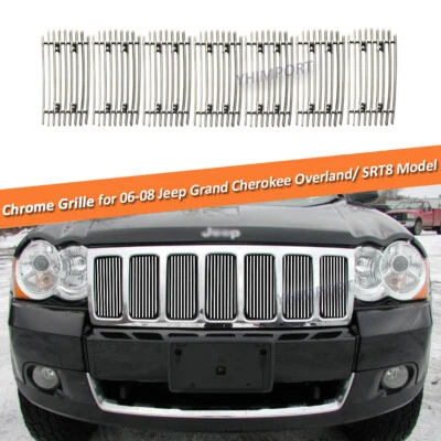 Polished Upper Billet Grille For 06-08 Jeep Grand Cherokee Overland/ SRT8 Model  Foto 1 de 4