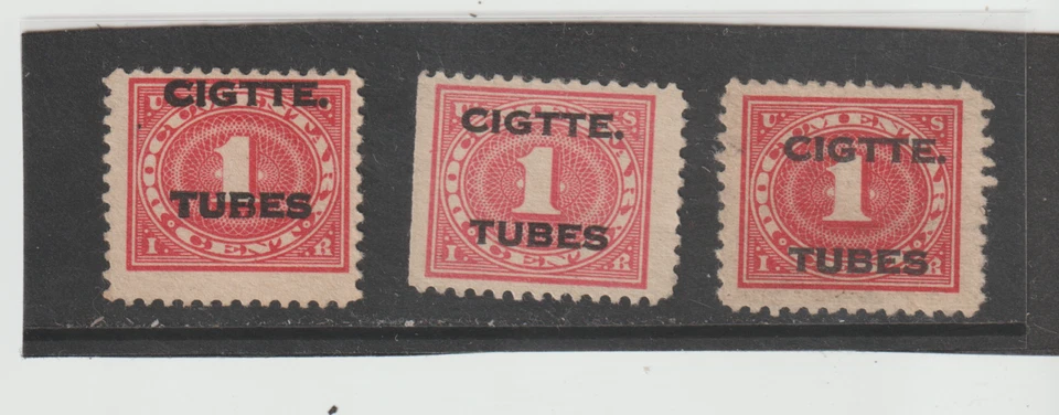 3 US Scott # RH1 - Used with 3 Different Overprint Settings - Image 1 of 1