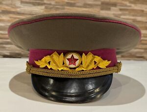 *VERY RARE* Mongolian KGB State Security Spy Officer Pink Visor Hat Cap Vintage