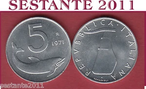 A25 ITALY ITALIA REPUBBLICA ITALIANA 5 LIRE 1971 KM 92 FDC/UNC DA ROTOLINO - Imagen 1 de 1