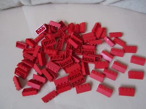 LEGO Dachsteine rot 45° Neigung - 2x4 3037 - gebraucht 75 Stück - Bild 1 von 3
