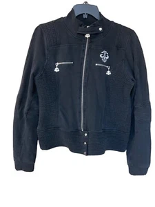 Giacca donna DEREON taglia XLarge nera con linguette zip metallo argento - Foto 1 di 15