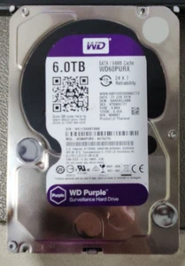 WD60PURX Western Digital 6TB PURPLE Surveillance Hard Drives SATA 6 Gbs 64MB - Picture 1 of 2