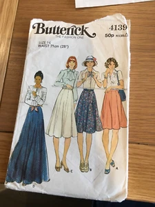 1976 ORIGINAL BUTTERICK SEWING PATTERN 4139 skirt size 14 waist 28 CUT FREE P&P - Picture 1 of 4