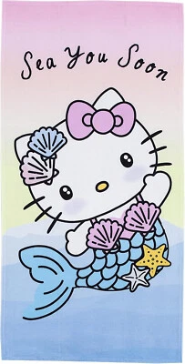 Towel - Hello Kitty - Mermaid Sea You Soon Beach/Bath 30x60" New - Image 1 of 4