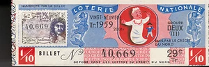 BILLET LOTERIE NATIONALE 1959 - Picture 1 of 1