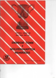 Swindon Town v Wolverhampton Wanderers 1979/80 Copa Liga Semifinal 1ª etapa - Imagen 1 de 1