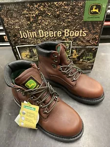 John Deere JD6283 Mens Boots 8 W Brown Leather Waterproof agion NWT - Picture 1 of 11