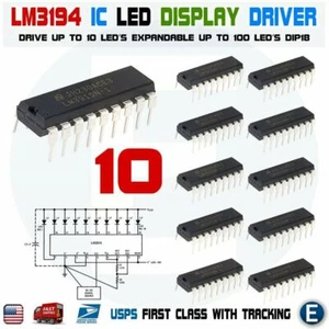 10pcs LM3914N LM3914 DIP18 Display Driver Dot Bar Bargraph 10 segment LED IC - Picture 1 of 3