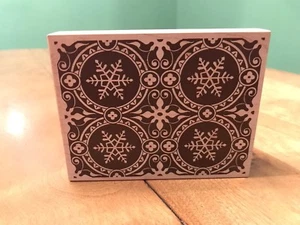 4 Snowflake Pattern Rubber Ink Stamp Stampa Rosa 2000 - Picture 1 of 2