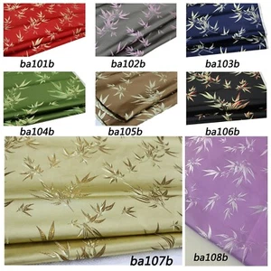 Faux Silk Brocade (Bamboo Pattern) Jacquard Damask Kimono Fabric Material *BA1 - Picture 1 of 31