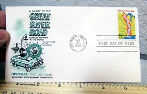 Vintage USA stamp first day cover envelope, Great River Road, Baton Rouge 1966 - Picture 1 of 3