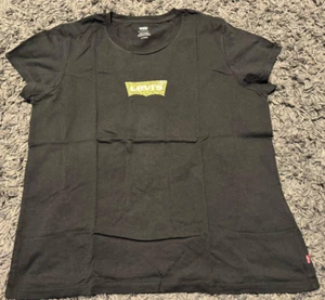 LEVIS ღღ T-Shirt kurzarm ღღ schwarz mit Leo Print - weiße Aufschriftღღ Gr. XL ღღ - Bild 1 von 2