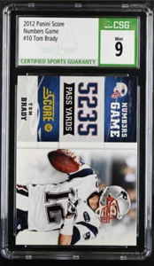 2012 Panini Score Numbers Game Football #10 Tom Brady CSG CGC Graded (9) - Picture 1 of 2