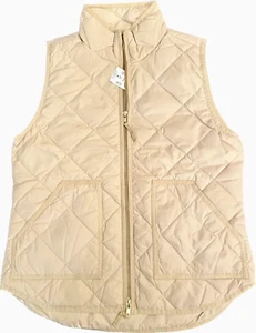 J.CREW NEW Lightweight Quilted Down Excursion Vest Bisque Beige NWT XS - Picture 1 of 6