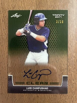 2017 Leaf Trinity Clear Autograph #CA-LC1 Luis Campusano RC #7/10 Rookie - Image 1 of 2