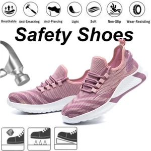 Womens Work Boots Safety Shoes Steel Toe Cap Sneakers Lightweight Hiking Sport - Picture 1 of 7