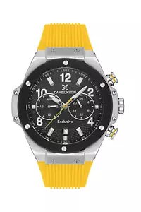 Daniel Klein Exclusive Men Yellow Rubber Watch - Picture 1 of 1