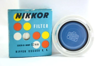 NIKON 52MM B12 DEEP BLUE NIKKOR CAMERA LENS FILTER (NEW OLD STOCK) - Image 1 of 2