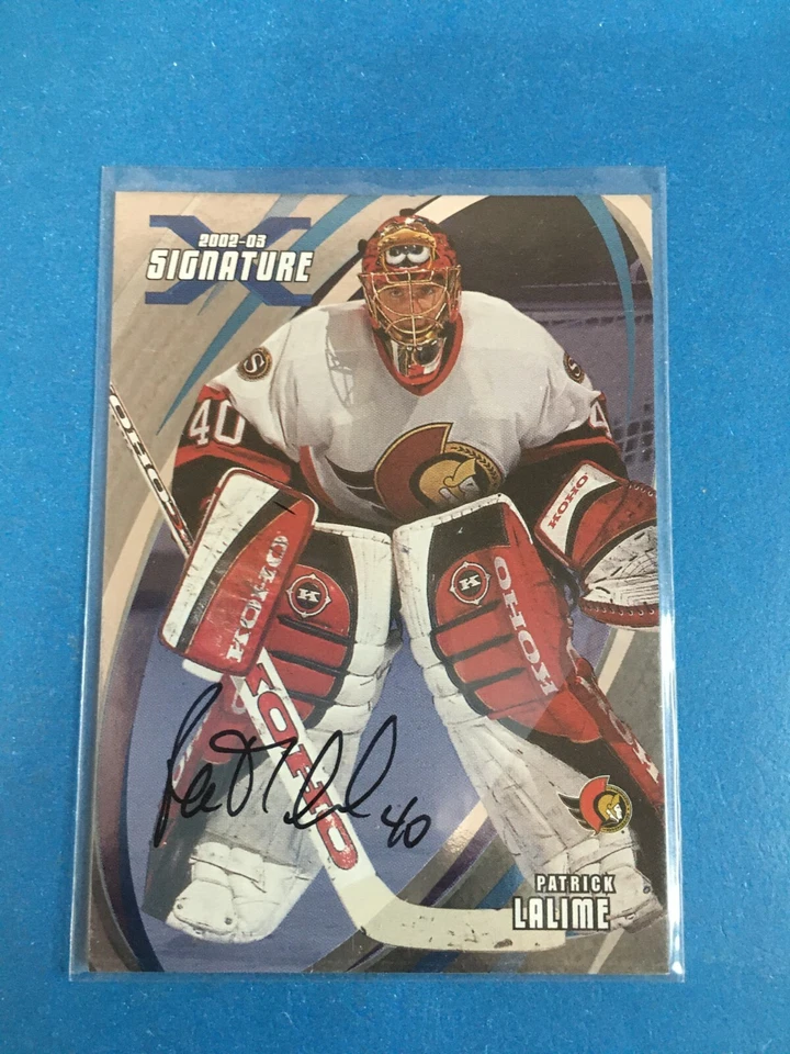 F145.059 2002-03 BAP Signature Series autógrafos ouro Patrick Lalime SENATORS - Imagem 1 de 1