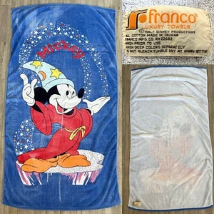 VTG 60S 70S FRANCO WALT DISNEY MICKEY MOUSE FANTASIA TERRY CLOTH BEACH TOWEL - Picture 1 of 11