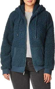 MARC NY PERFORMANCE TEDDY FLEECE HOODIE SHERPA FULL ZIP JACKET(TEAL, XSMALL)NWT - Picture 1 of 3
