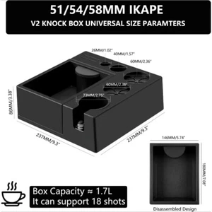 Espresso Knock Box Organizer – Compatible with 51/54/58mm Espresso Bumpers - Picture 1 of 6