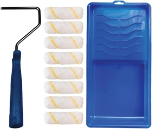 10 Piece Paint Roller Tool Kit with Mini Tray, Roller Frame & Microfiber Covers - Picture 1 of 6