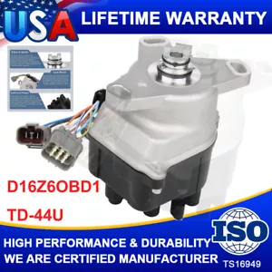 Ignition Distributor FOR HONDA CIVIC VTEC, DEL SOL 1992-1995 D16Z6OBD1 TD-44U - Picture 1 of 15