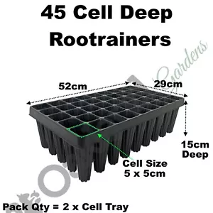 45 Cell Deep Rootrainer Plug Plant Seed Tray Root Trainers Tree Trays Qty = 2 - Picture 1 of 4