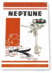 NEPTUNE OUTBOARD 11 x 8 TIN SIGN AUTO AUTOMOBILE MECHANIC ADVERTISEMENT MOTOR  - Picture 1 of 1