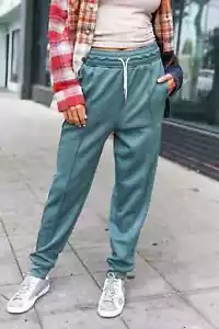 Zenana Ash Jade Knit Front Seam Sweatpants with Drawstring - Picture 1 of 1