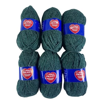Red Heart Shetland Chunky Heather Forest Yarn 6 骨架 全新 — 第 1/3 张图片