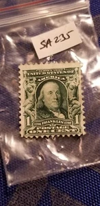 1902 USA One Cent Stamp Benjamin Franklin Green SC#300 Idas91. - Picture 1 of 1