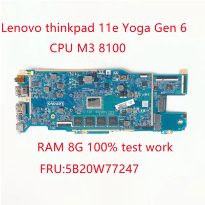 New and Original Lenovo thinkpa11e Yoga Gen 6 motherboard M3 8100 8G 5B20W77247  - Image 1 of 4