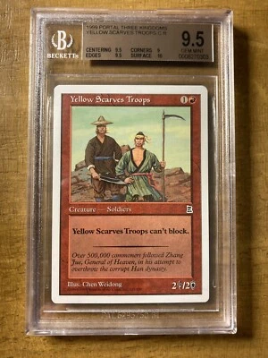 MTG ✨YELLOW SCARVES TROOPS ✨Portal Three Kingdoms BGS 9.5 GEM MINT 1999 English - Image 1 of 2