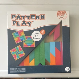 MindWare Pattern Play: Color by design Shapes & Colors - Wooden Blocks. 8p lost. - Picture 1 of 6