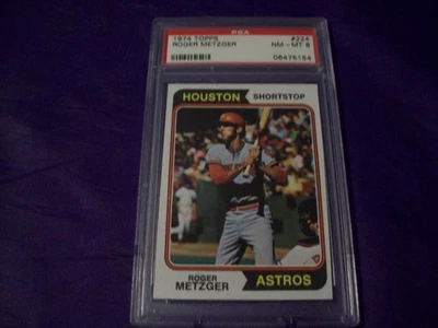 1974 TOPPS #224 ROGER METZGER PSA 8 - Image 1 of 2