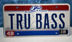 2009 TRU BASS Ohio Vanity License Plate Sport Fisherman Angler Man Cave She Shed - Picture 1 of 12